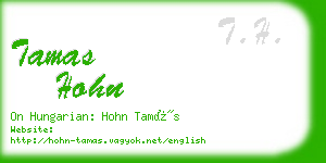 tamas hohn business card